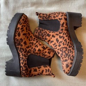 Cheetah Chunky Boots